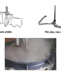 Máy Shinagawa AQ-F xào thực phẩm với cơ cấu khuấy và lòng nồi đáy phẳng