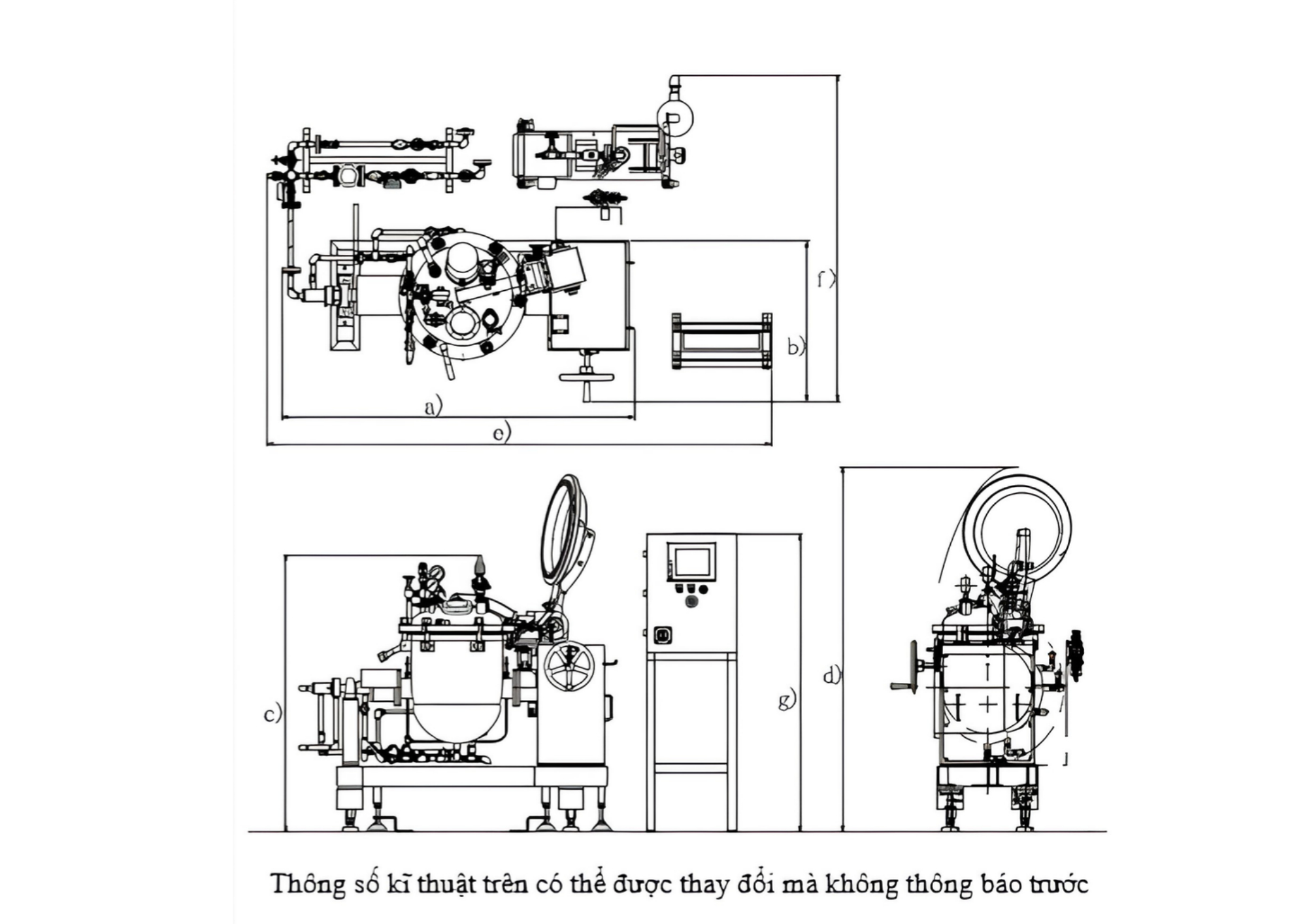 Thông số kỹ thuật máy nấu áp suất