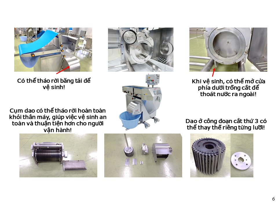 vệ sinh máy cắt hạt lựu công nghiệp Yoshiizumi YS-8000
