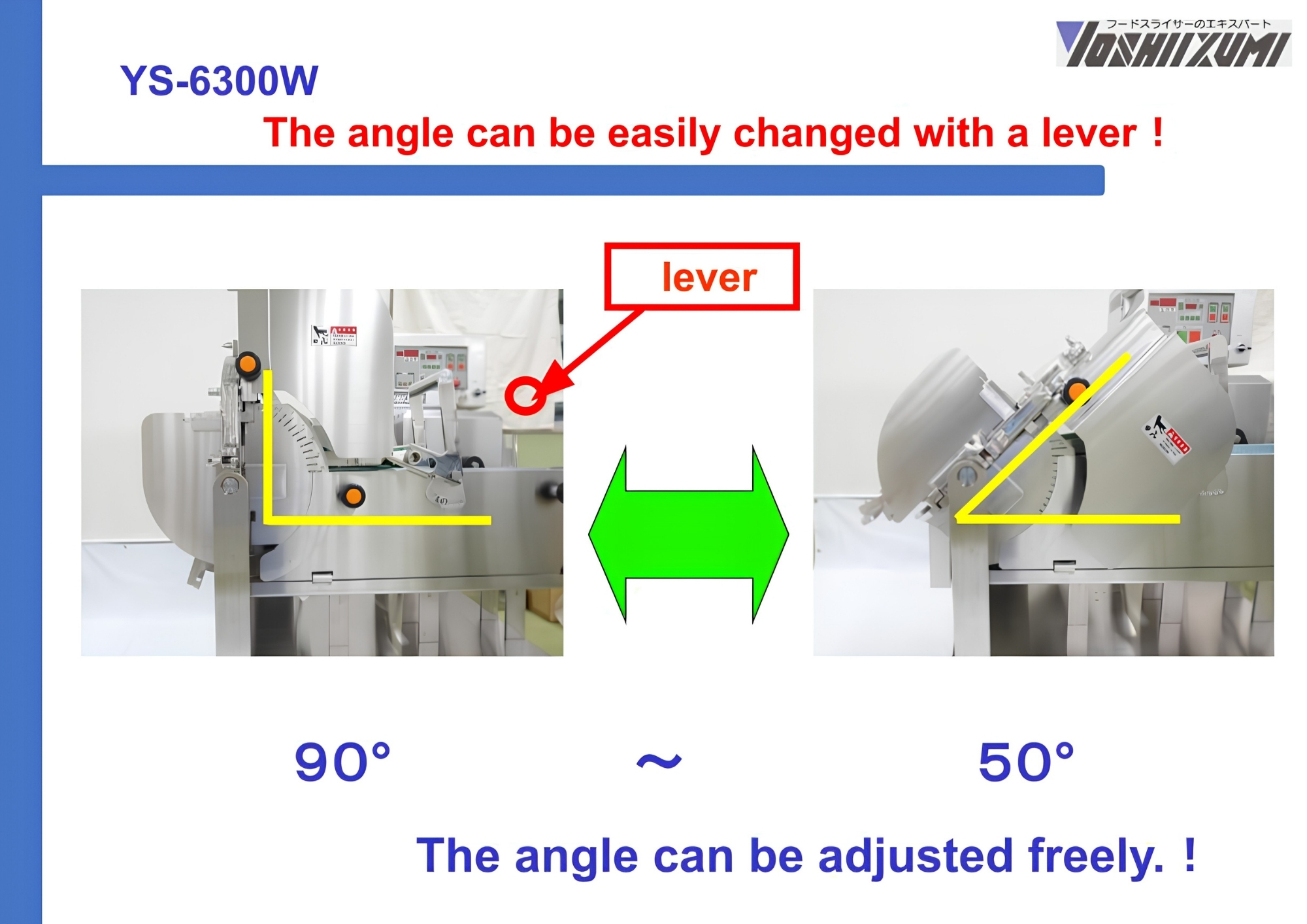 Yoshiizumi YS-6300W Industrial Meat and Seafood Slicer key features